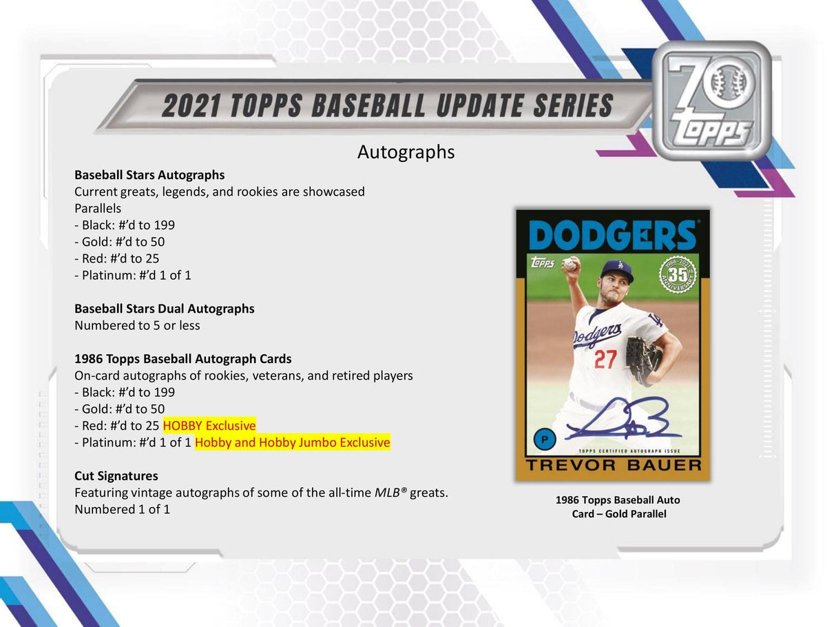 2021 Topps Update Series Baseball Hobby Box | Columbia Sports Cards & More.